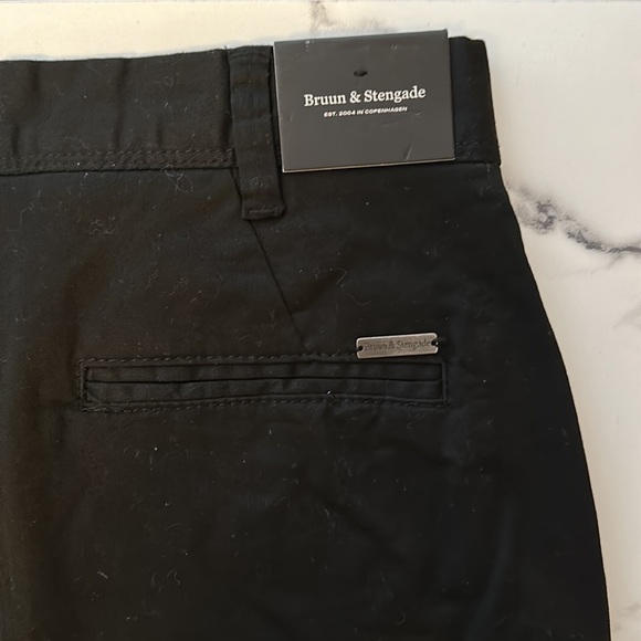 NEW Bruun & Stengade Flash Slim Fit Black Trouser Chino Pants 30W x 32L - Picture 9 of 12